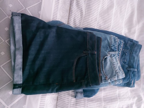 JEANS SHORTS X3 FOR WOMENS SIZE 14 GEORGE MAKE NAVY /LIGHT BLUE - Picture 10 of 10
