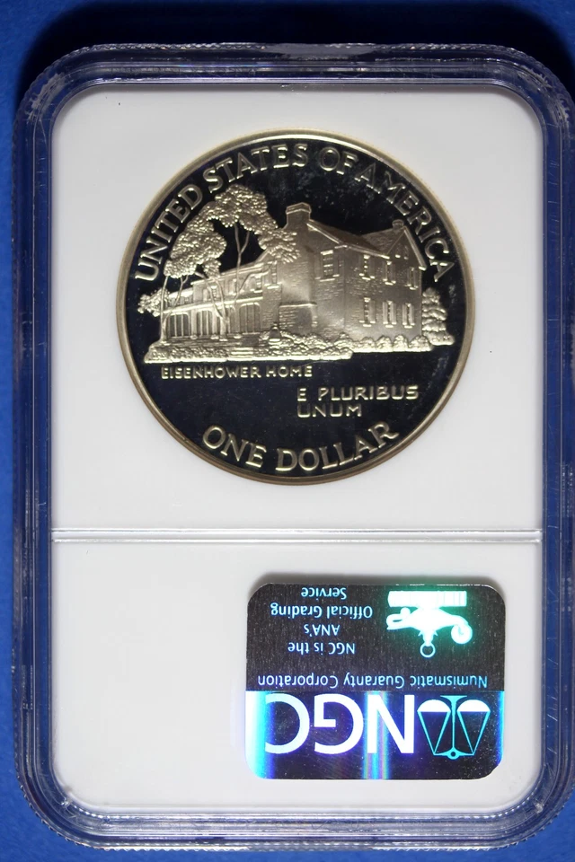 1990 P NGC PF69 Eisenhower Centennial Commemorative Silver Dollar #B50699 - Image 2 of 2