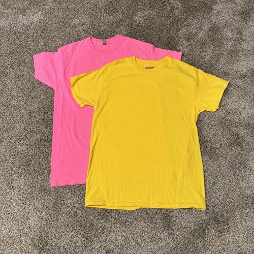 Gildan - Cotton Women’s T-Shirt Plain Tees - Yellow Pink Green Cotton Med - Picture 5 of 9