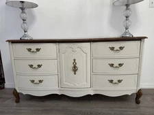 2 Tone French Provincial-style dresser Cream And Brown