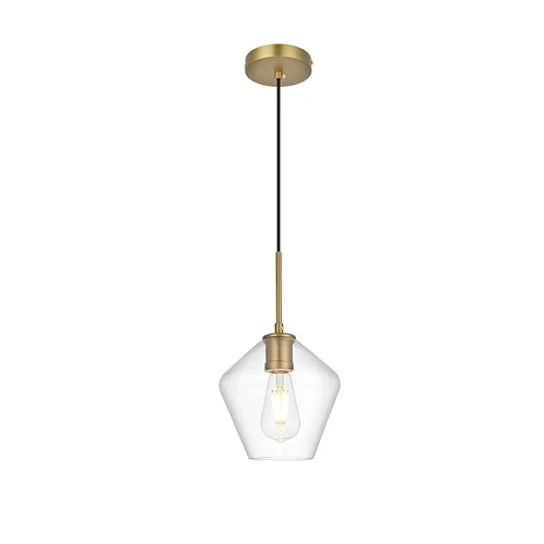 Living District Gene 1 Light 8" Pendant, Satin Gold/Clear - LD2256SG - Picture 1 of 1