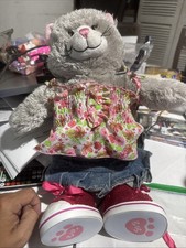 Build A Bear Workshop Gray Kitty Cat Plush 17 In