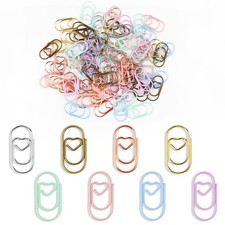 80 Pcs Heart Paper Clips - Love Heart-Shaped Small Clip Metal Journaling Clam