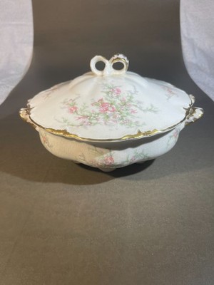 Taylor Smith & Taylor Lidded Round Vegetable Bowl China Gold Band #12425 (860)