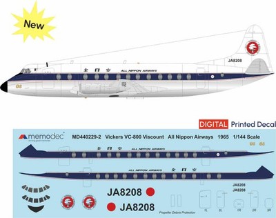 Vickers VC-800 Viscount All Nippon Airways ANA (1965) Decal