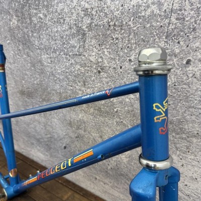 Vintage Peugeot Mixte Road Bike Frame 50cm Blue France Steel