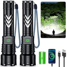 Flashlights High Lumens Rechargeable, 2Pack Rechargeable Flashlight, 990000lm...