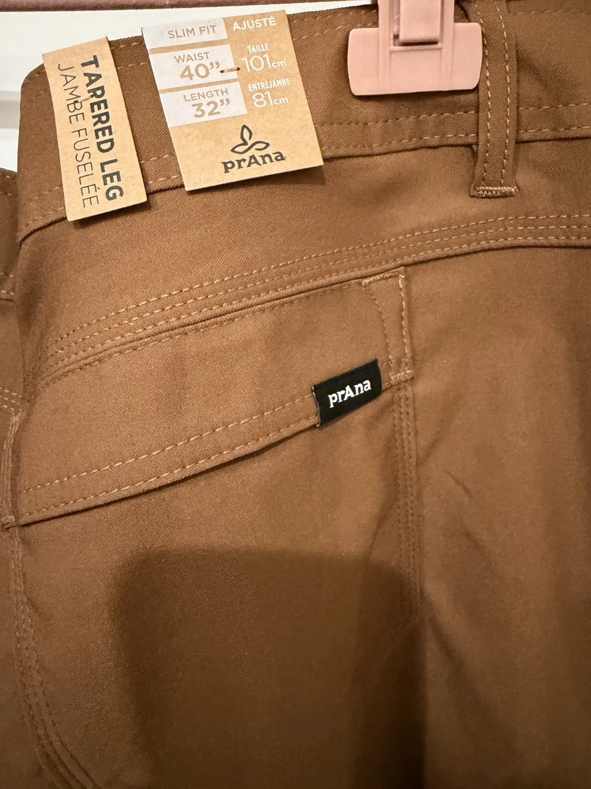 Prana Stretch Zion Slim Pant II Men’s 40x32 Sepia Brown Hiking Cargo NWT