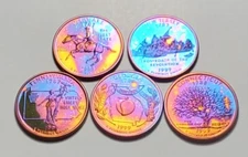 TONED 1999 - 2009 S STATE & TERRITORY QUARTER CLAD PROOFS UNC 56 COIN SET #C1212