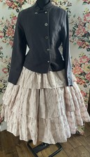 Ewa I Walla Black Linen Military Jacket Small