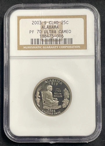 NGC 2003-S Alabama State Quarter 25c PF 70 Ultra Cameo (#188473-006) Clad Proof