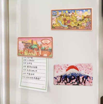 Japan Souvenir] Japanese Scenic Mount Fuji Kamakura Nara Fridge