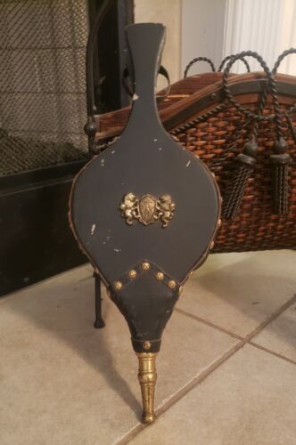 Fireplace Bellow 1960's Medieval Heraldic Crest By Mariam Haskell