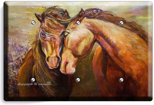 SWEET WILD HORSES IN LOVE LIGHT SWITCH OUTLET WALL PLATE COUNTRY HOME ROOM DECOR - Picture 14 of 34