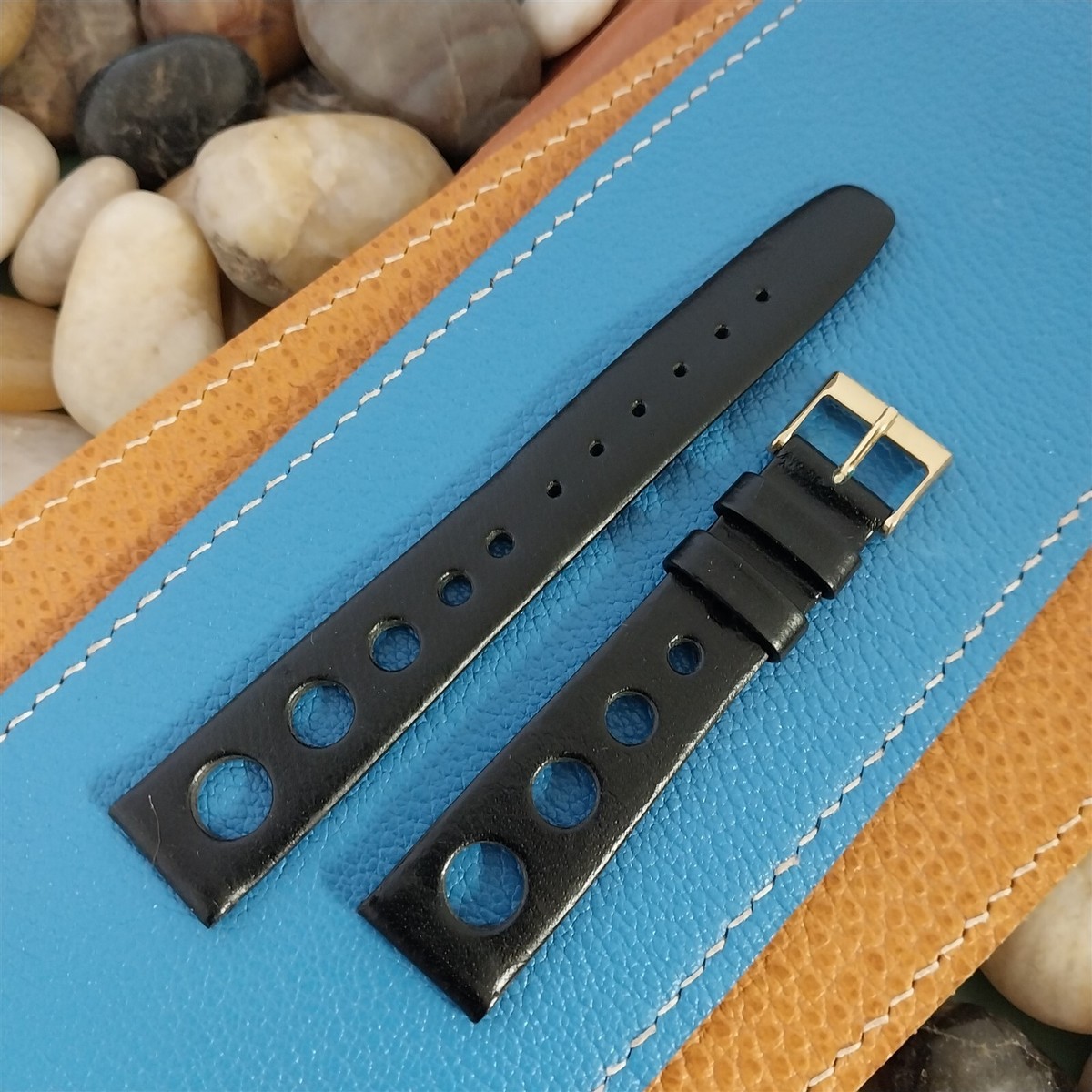 Vintage 16mm 1960s Classic Leather GT Rally Watch Strap Unused