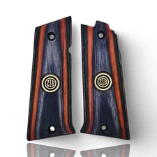 Zib Grips Laminated Wooden Series Pistol Grips for Llama IX, Metal Logo