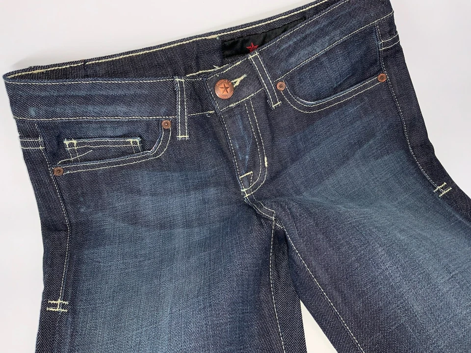 Pantalones de mezclilla People’s Liberation Karen Flare Bootcut talla 24 azul algodón EE. UU. Nuevos YGI B2-42 Foto 3 de 4