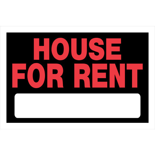 Hillman 839934 8" x 12" Black & White House For Rent Sign