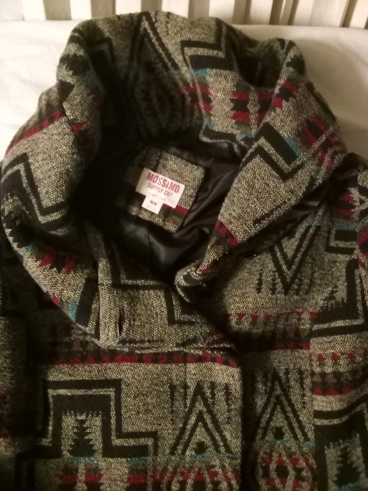 Chaqueta con Capucha Mossimo Supply Co. Para Mujer Azteca Boho Talla Mediana Foto 3 de 4