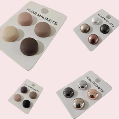 SNAG FREE HIJAB MAGNET PINS MATTE Metallic (SET OF 4) Brooch Strong