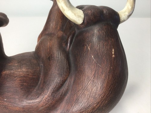 Vintage MCM Ceramic Bull Figure Taurus Toro Statue Figurine 11x7 - Picture 8 of 12