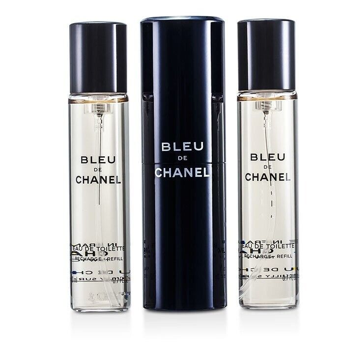 CHANEL BLEU DE CHANEL POUR HOMME EAU DE PARFUM TRAVEL SPRAY & TWO REFILLS  3x20ML 