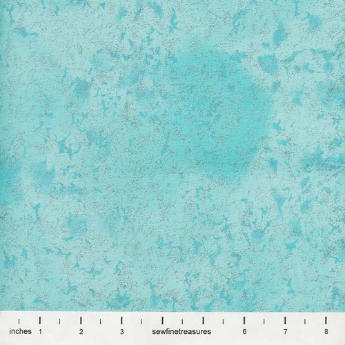 Fairy Frost AQUA GLITZ Silver Metallic Michael Miller Fabric By the FQ - 1/4 YD - Picture 2 of 7