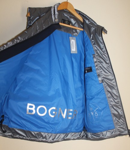 NWT Men's BOGNER Sz 46 36 S Gray Silver Down Vest Jacket Zip-Up AUTHENTIC - Picture 3 of 12
