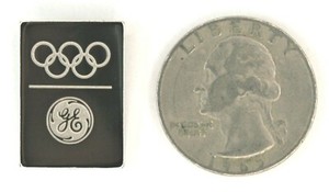 RIO 2016 GE LOGO OLYMPIC PIN - SHINY SILVERTONE - NIP