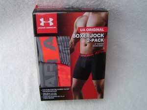 Clothing, Shoes & Accessories Underwear Spirited New Mens 3 Pack Under Armour Cotton Boxerjock Gray Stripe And Orange Small 28-29