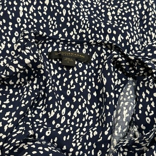 NEW Donna Karan Navy and White Animal Print Midi Comfort Nightgown Size L - Picture 7 of 10