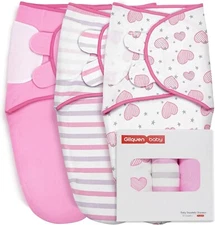 GLLQUEN BABY Swaddle Blanket 3 Pack 0-3 Months NEW. 100 % Cotton