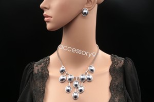wedding-party-gray-lucite-bead-statement-collar-chain-necklace-drop-earrings-N90