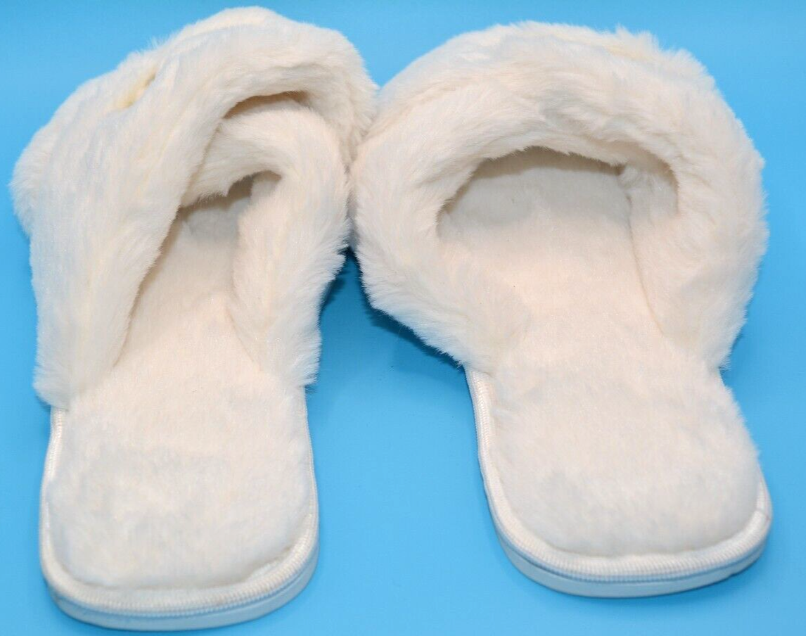 PANTOFOLA D’ORO Pantofole da sposa bianche e oro taglia M (8 9) soffici morbide scarpe da casa nuove