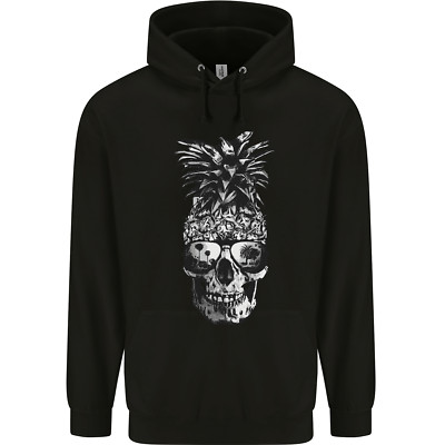 Pineapple Skull Surf Surfen Surfer Urlaub Herren 80% Baumwolle Hoodie