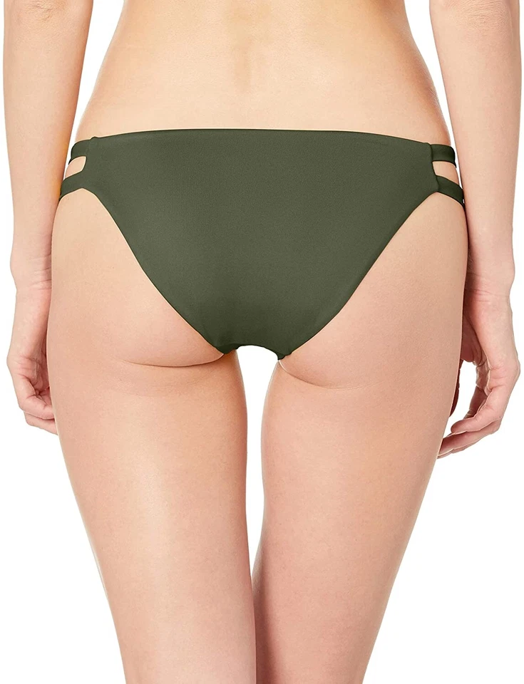 Traje de baño inferior de bikini con lengüeta lateral completa lisa RVCA para mujer 184662 talla M Foto 3 de 3