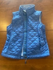 LL Bean Quilted Vest Girls M 10-12 Thinsulate Insulated Blue