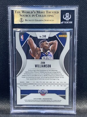 2019-20 Panini Prizm #248 ZION WILLIAMSON RC Base BGS TRUE 9.5 GEM