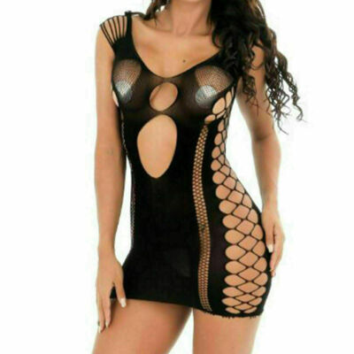 Babydoll Nachtwsche SEXY Dessous Kleid Schwarz stretch seitlich offen Party  XXL | eBay.de