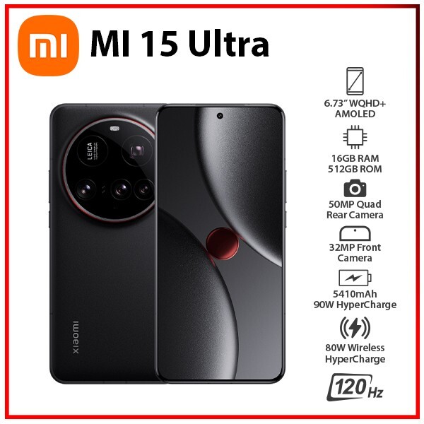 Xiaomi 15 Ultra 5G 16GB+512GB BLACK Dual SIM Unlocked Android