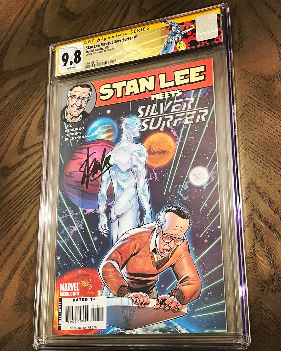STAN LEE MEETS SILVER SURFER 1 CGC 9.8 SS SIGNED STAN LEE RETIRED
