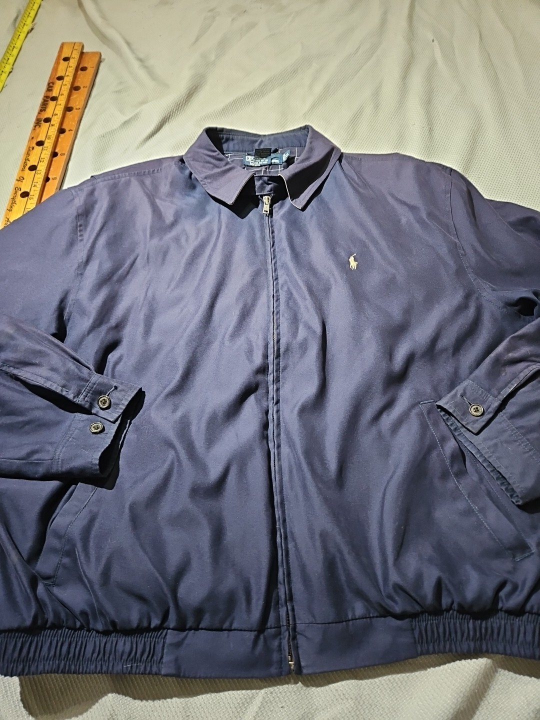 Polo Ralph Lauren giacca uomo XL blu zip pony preppy golf Harrington colletto ad anello