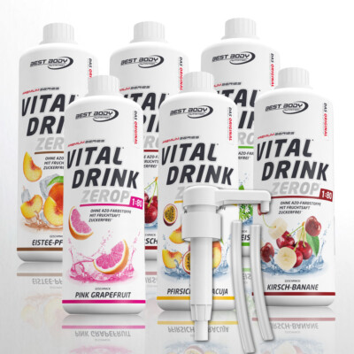 Best Body Nutrition Low Carb Vital Drink 6 x 1 Ltr. + 6 Dosierpumpen 12,62 /Ltr.