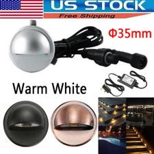 10-Pack Low Voltage LED Deck Lights Brown Landscape Step Stair Railing Light US