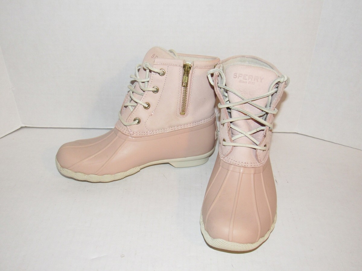 sperry duck boots rose gold