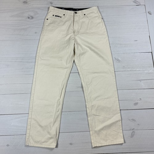 Moschino Jeans Men's Size 30x31 Beige Jeans Pants Distressed Soft Peace Sign