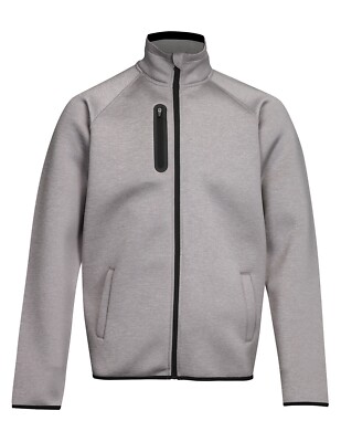 Mens Medium Black Gray Jacket Layered Pullover Zip Club Dry Wick Cool