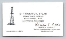 STRINGER OIL & GAS Crown Tower James Curnutt SAN ANTONIO TX VTG Business Card