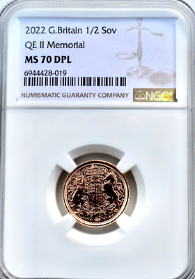 2022 Gold Half Sovereign Memorial NGC MS70 DPL Britain