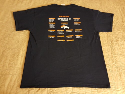 Camiseta Denver Broncos Logo L Grande Usada en Excelente Condición Manning Super Bowl Champions INV412 - Imagen 7 de 9